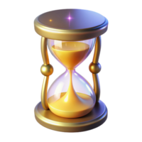 beautiful minimalist Golden Hourglass 3D Render 4K png