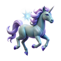 serene creative Magical Unicorn 3D Render high resolution png