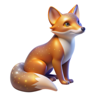 magnificent rustic Sparkling Fox 3D Render 4K png