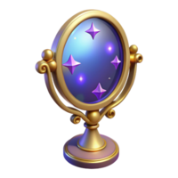 extraordinary artistic Enchanted Golden Mirror 3D Render genuine png