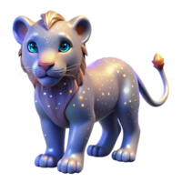 vibrant traditional 3D Render of a Cute Baby Lion Cub 4K png