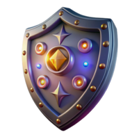 impressive rustic 3D Render of a Futuristic Shield high quality png
