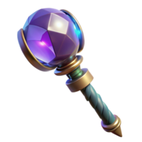 serene minimalist 3D Render Purple Crystal Staff exclusive png
