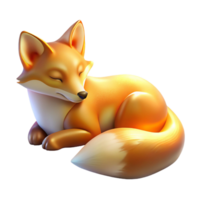 wonderful artistic Sleeping Fox 3D Render exclusive png