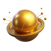 beautiful abstract Golden Sphere 3D Render authentic png