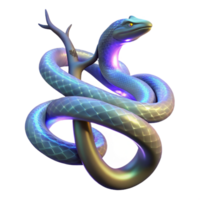 dramatic artistic Glowing Snake 3D Illustration professional png