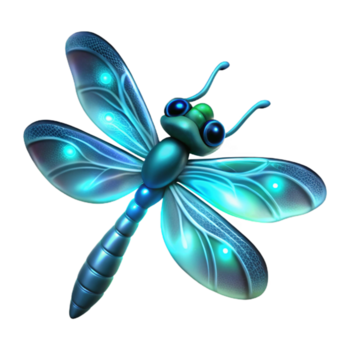 elegante moderno brilhando libélula 3d ilustração Alto resolução png