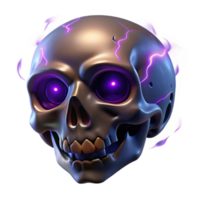 wonderful creative Glowing Skull 3D Render authentic png