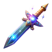 magnificent modern Glowing Fantasy Sword 3D Render high resolution png