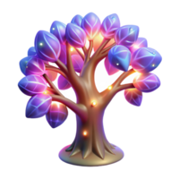 magnificent rustic Glowing Fantasy Tree 3D Render detailed png