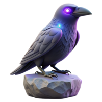 wonderful classic Glowing Raven 3D Model Render exclusive png