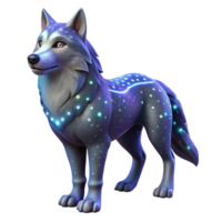 extraordinary modern Glowing Wolf 3D Render original png