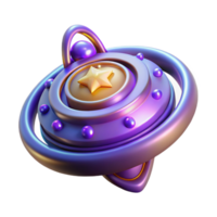 dramatic rustic 3D Render Purple Cosmic Star Orb authentic png
