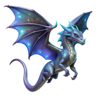 wonderful rustic 3D Render of a Sparkling Blue Dragon 4K png
