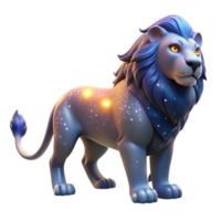 serene minimalist Celestial Lion 3D Render high resolution png