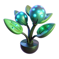 vibrant abstract Glowing Plant 3D Render authentic png
