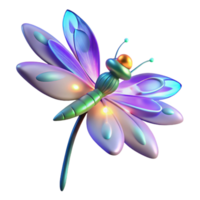 impressive classic Iridescent Dragonfly 3D Render original png