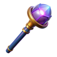 beautiful minimalist Glowing Crystal Scepter 3D Render authentic png