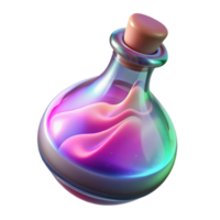 stunning rustic 3D Render Iridescent Potion Bottle high resolution png