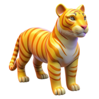 dramatic creative Cute Cartoon Tiger 3D Render 4K png