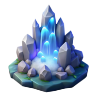 stunning abstract Crystal Waterfall 3D Render 4K png