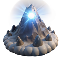 hermosa artístico 3d montaña pico ilustración brillante ligero alto calidad png