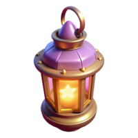 elegant vintage 3D Render of a Glowing Lantern high resolution png