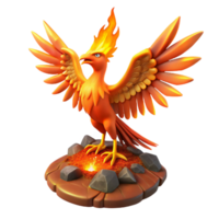 wonderful rustic 3D Render of a Mythical Phoenix 4K png