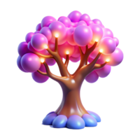dramatic rustic Glowing Orb Tree 3D Render high quality png