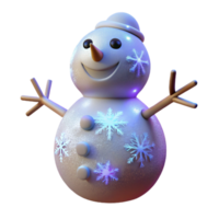 impressive rustic 3D Render of a Cheerful Snowman professional png