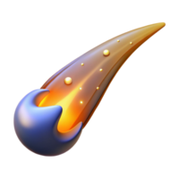 extraordinary abstract 3D Render of a Fiery Comet detailed png