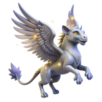 impressive modern Glimmering Griffin 3D Render high resolution png