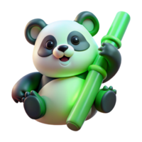 elegant rustic Adorable Panda 3D Render high quality png