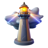 magnificent contemporary Lighthouse 3D Render Illustration authentic png