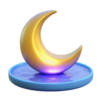 stunning rustic Golden Crescent Moon 3D Render high resolution png