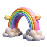 elegant abstract Rainbow Arch 3D Render high resolution png
