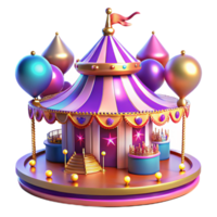 dramatic abstract Whimsical Circus Tent 3D Render exclusive png