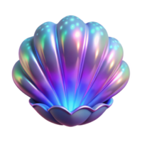 elegant modern Iridescent Shell 3D Render high quality png