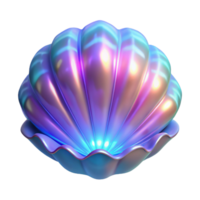 serene rustic Iridescent Clam Shell 3D Render genuine png