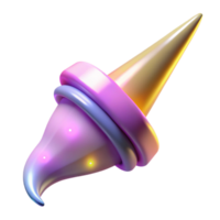 elegant rustic Abstract 3D Ice Cream Cone Illustration authentic png