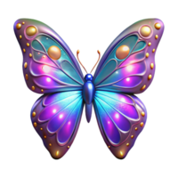 wonderful abstract Luminous Butterfly 3D Render high quality png