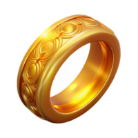 elegant modern Golden Ring 3D Illustration authentic png