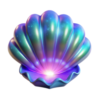 serene minimalist Iridescent Shell 3D Render premium png