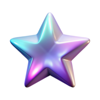 magnificent rustic Iridescent 3D Star Render authentic png