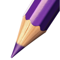 Sharp purple wooden pencil with a partially sharpened tip and a smooth glossy surface png