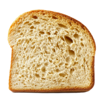 Single slice of soft golden brown bread with a fluffy airy texture and even crumb structure png