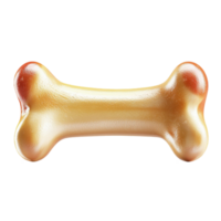 Golden metallic bone with a reflective surface and smooth rounded edges png