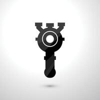 gear icon on the metal internet button. Industrial Pipeline Valve vector