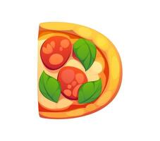 Fast food pizza alphabet font typeface letter D vector