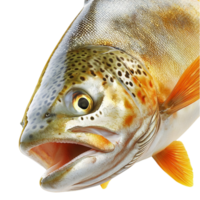 Realistic fish with shimmering golden scales and an open mouth expression png